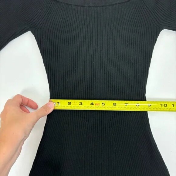 Lovers and Friends Ellerie Feather Knit Mini Dress in Black Size M - Picture 7 of 9